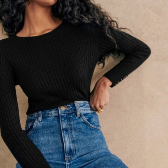 Sezane Black Dita Jumper Sweater in size Small - Picture 3 of 9